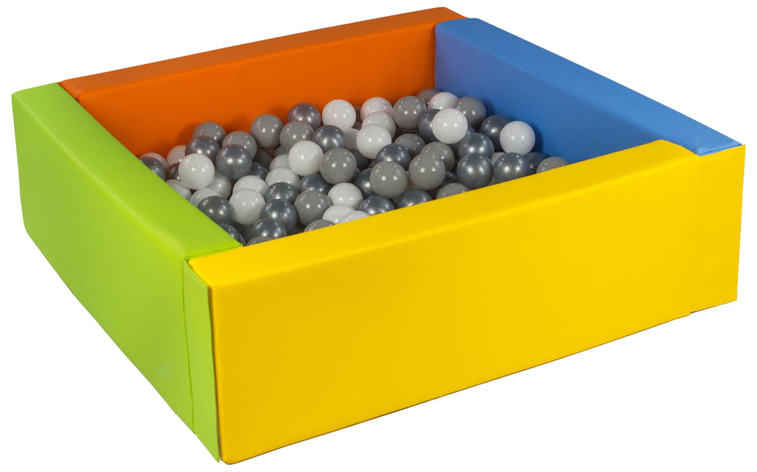 Square eco-leather ball pit with 300 balls, 5 elements