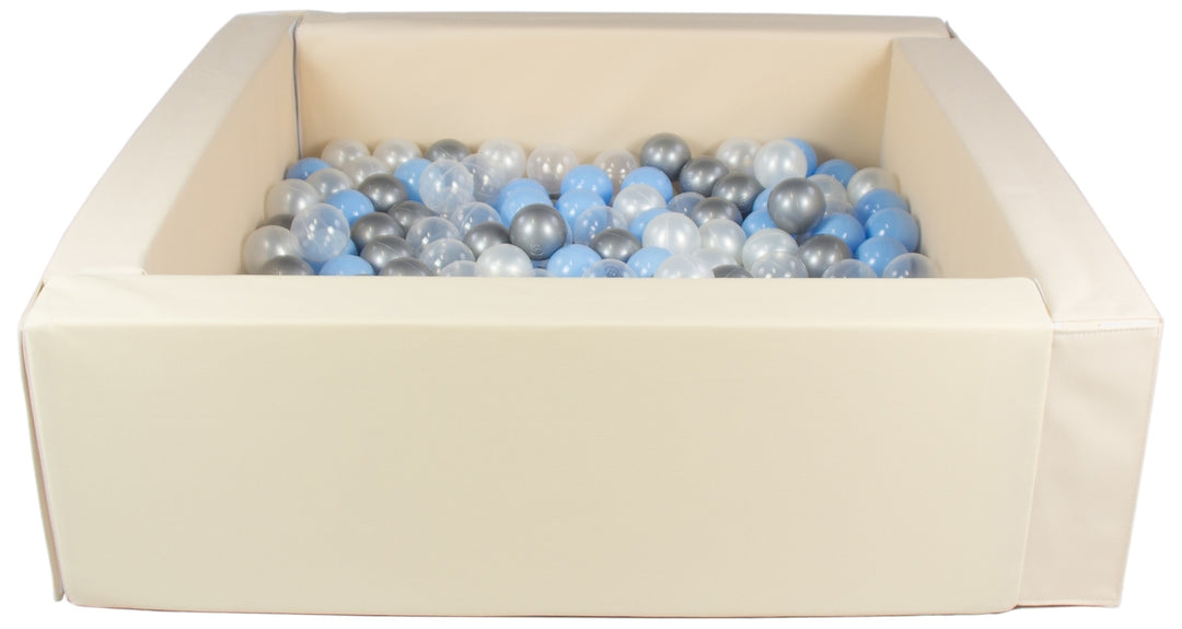 Square eco-leather ball pit with 200 balls, 5 elements