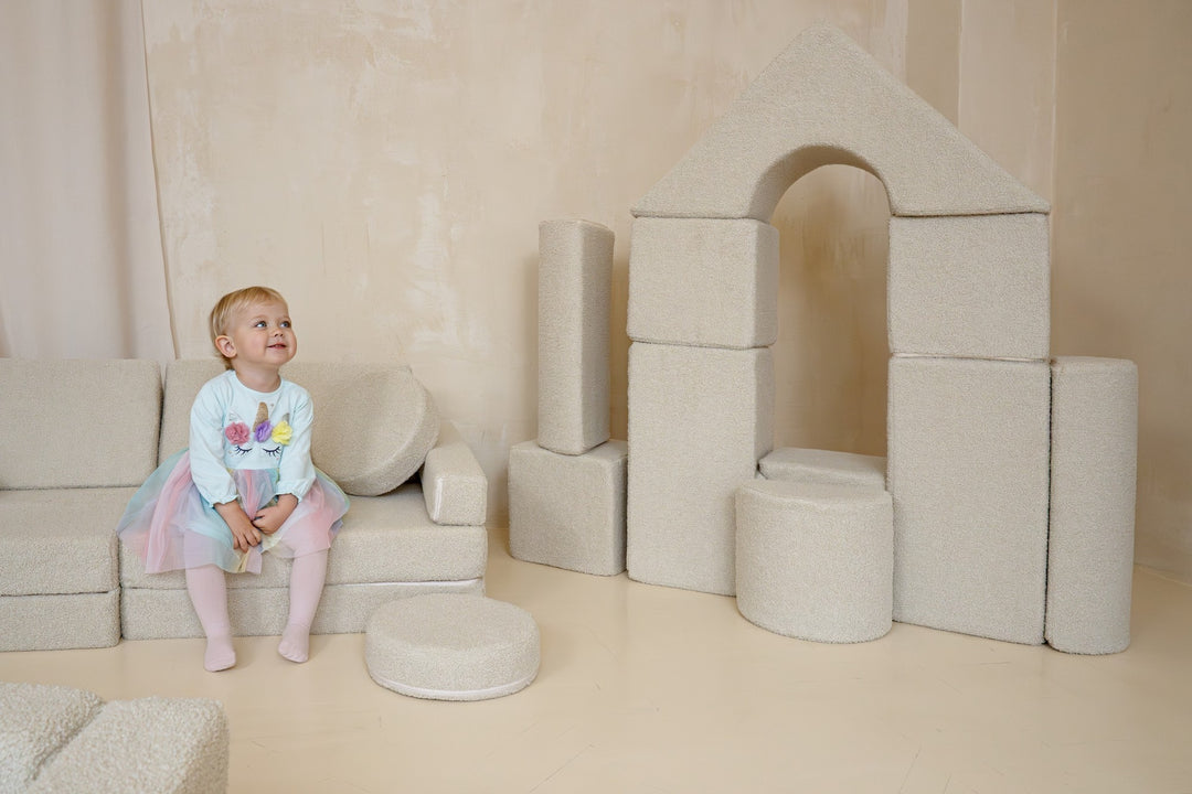 Bouclé castle set of 11 large foam blocks