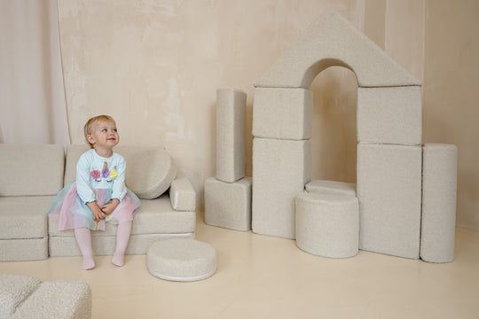 Bouclé castle set of 11 large foam blocks