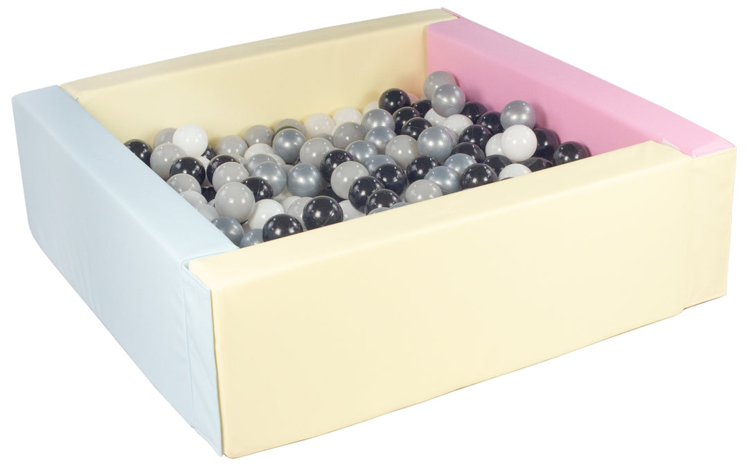 Square eco-leather ball pit with 200 balls, 5 elements