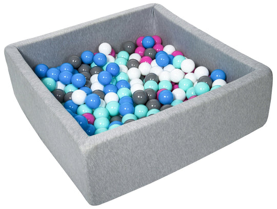 Soft Jersey ball pit with 200 balls, 90x90 cm
