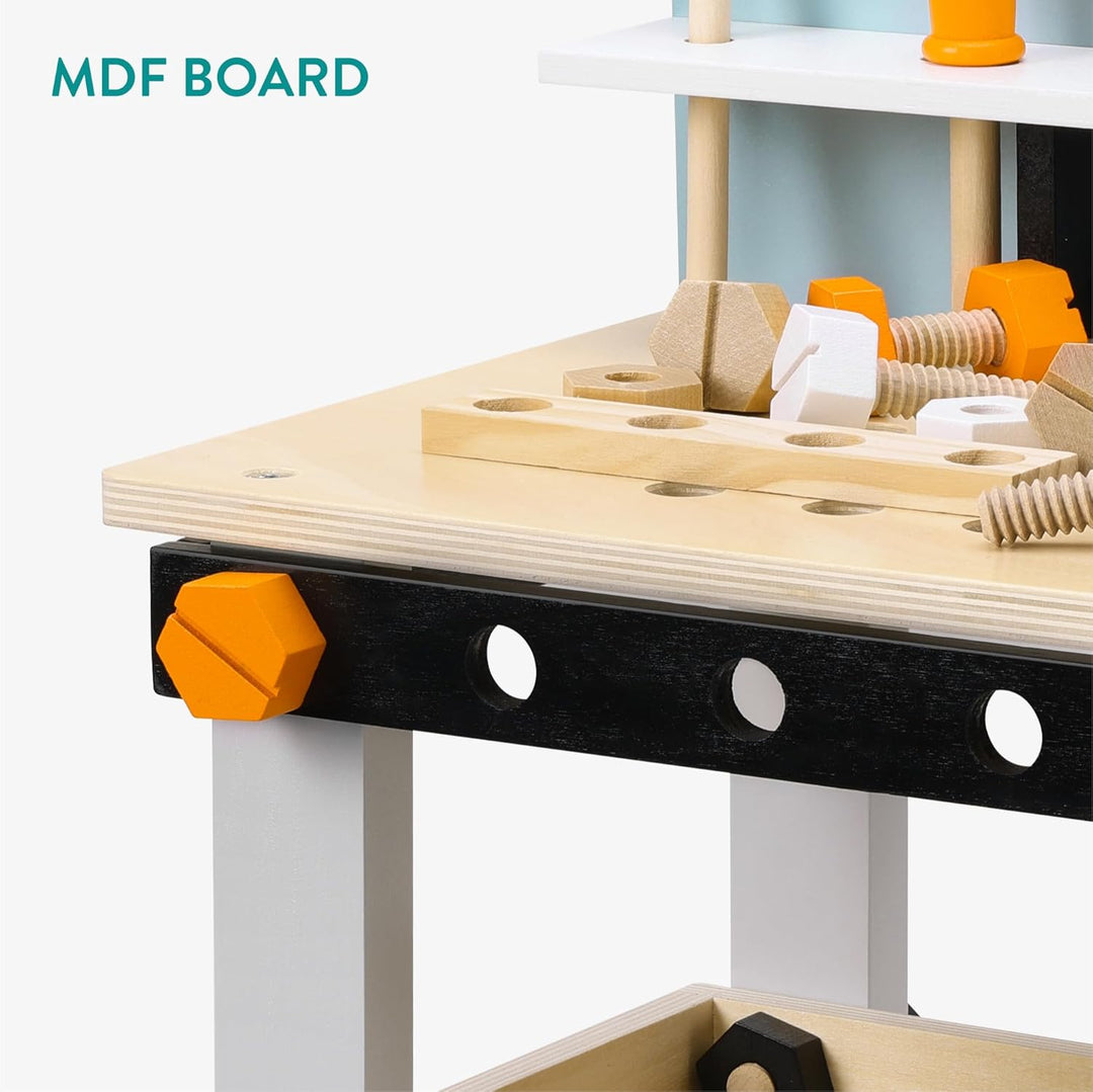 Kleine Houten Werkbank voor Kinderen – 32-delige Set