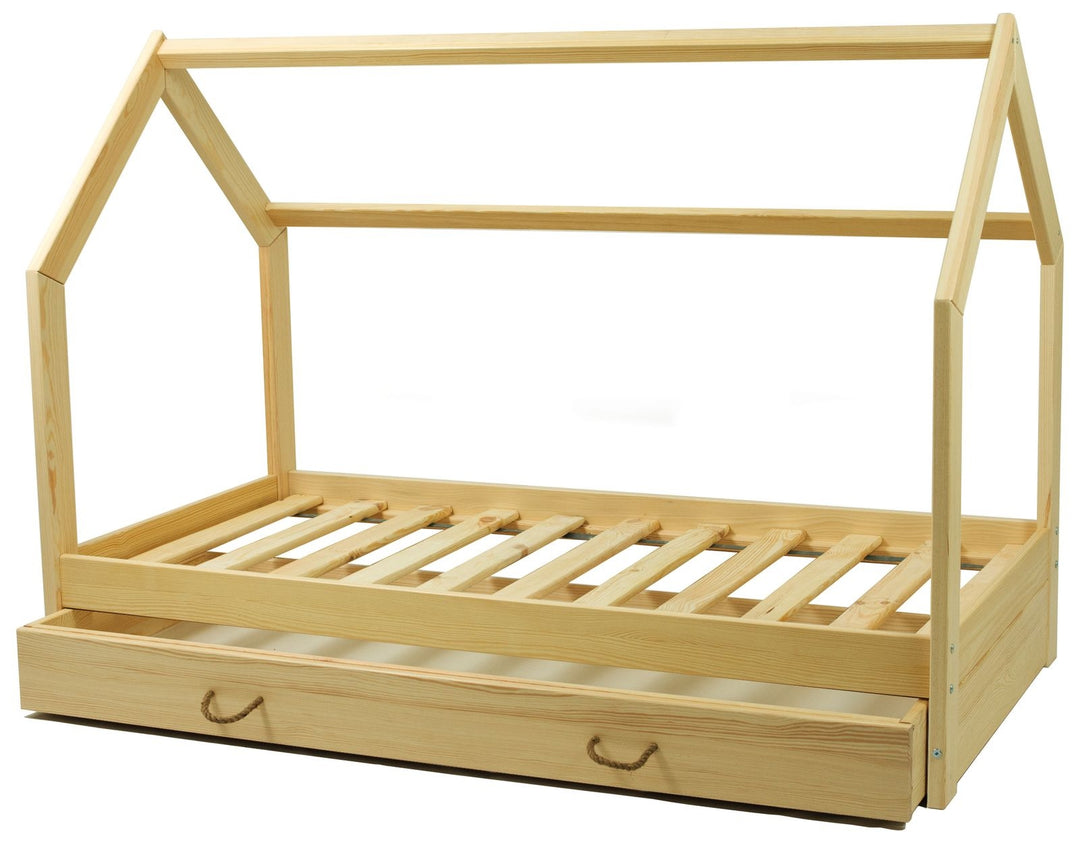 Wooden bed, Scandinavian style 160x80 +drawer
