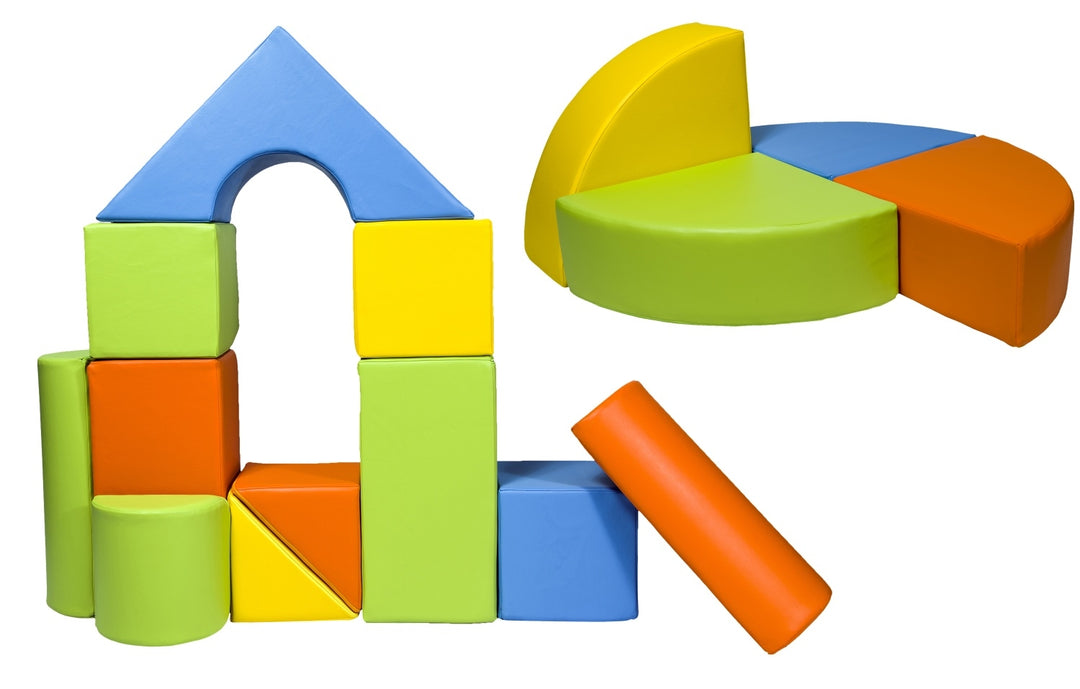 Castle + wheel set of 15 large foam blocks