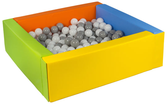 Square eco-leather ball pit with 300 balls, 5 elements