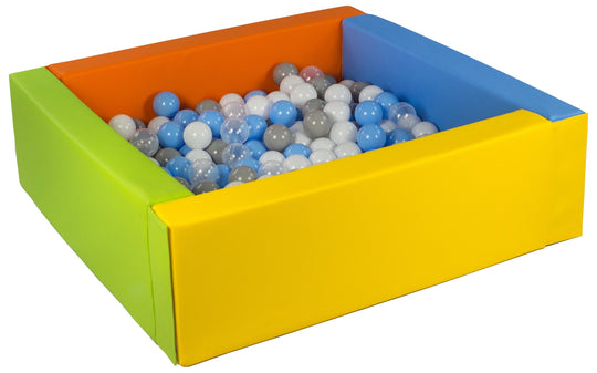 Square eco-leather ball pit with 300 balls, 5 elements