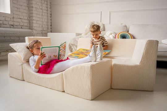 Soft Foam Furniture Set: 2xChair+Sofa+Coach for Kids, Children,Comfy, Relax,Play, corduroy fabric