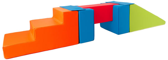Footbridge + slide set of 5 large foam blocks