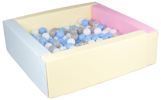 Square eco-leather ball pit with 200 balls, 5 elements