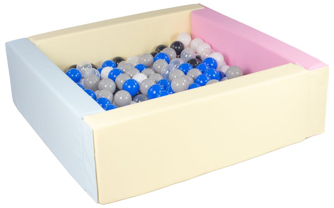 Square eco-leather ball pit with 200 balls, 5 elements