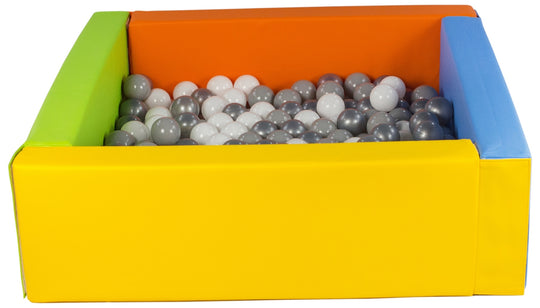 Square eco-leather ball pit with 200 balls, 5 elements