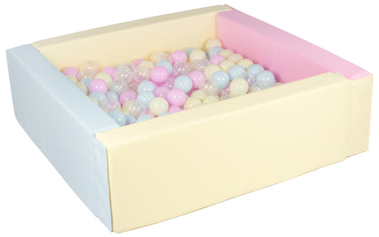 Square eco-leather ball pit with 300 balls, 5 elements