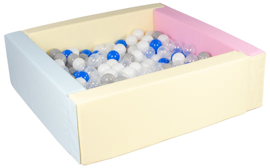 Square eco-leather ball pit with 200 balls, 5 elements