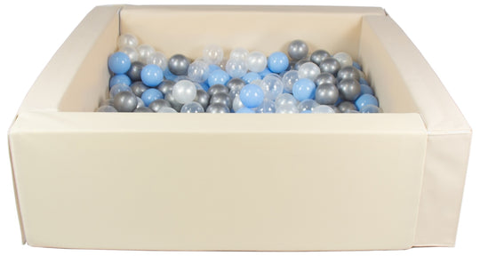Square eco-leather ball pit with 300 balls, 5 elements