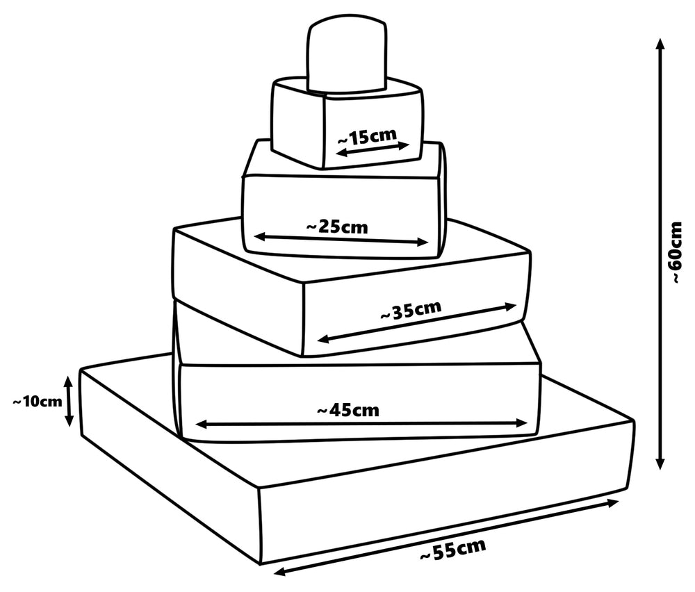 Pyramid set of 6 large foam blocks