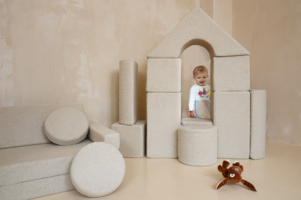 Bouclé castle set of 11 large foam blocks