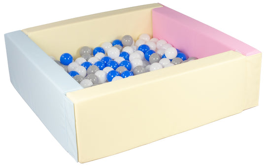 Square eco-leather ball pit with 200 balls, 5 elements