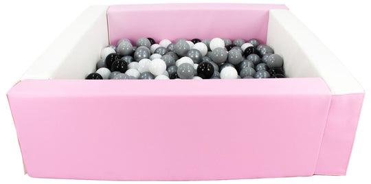 Square eco-leather ball pit with 200 balls, 5 elements