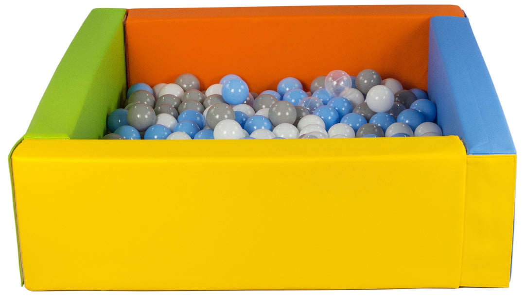 Square eco-leather ball pit with 200 balls, 5 elements