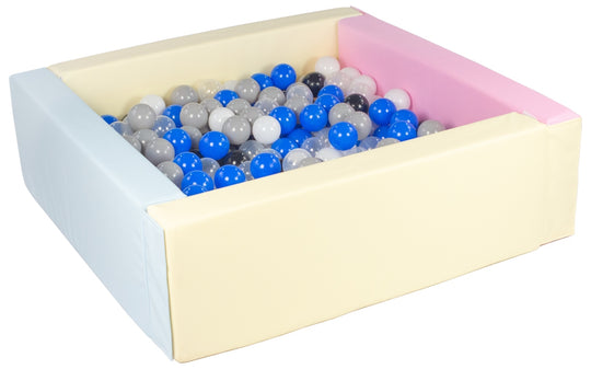 Square eco-leather ball pit with 300 balls, 5 elements