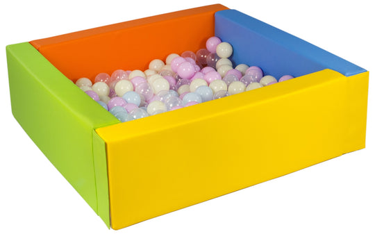 Square eco-leather ball pit with 200 balls, 5 elements
