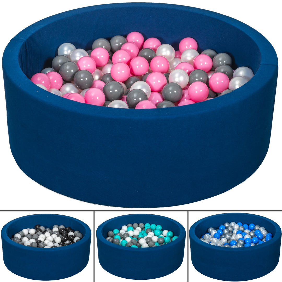 Soft Jersey ball pit with 300 balls, navy