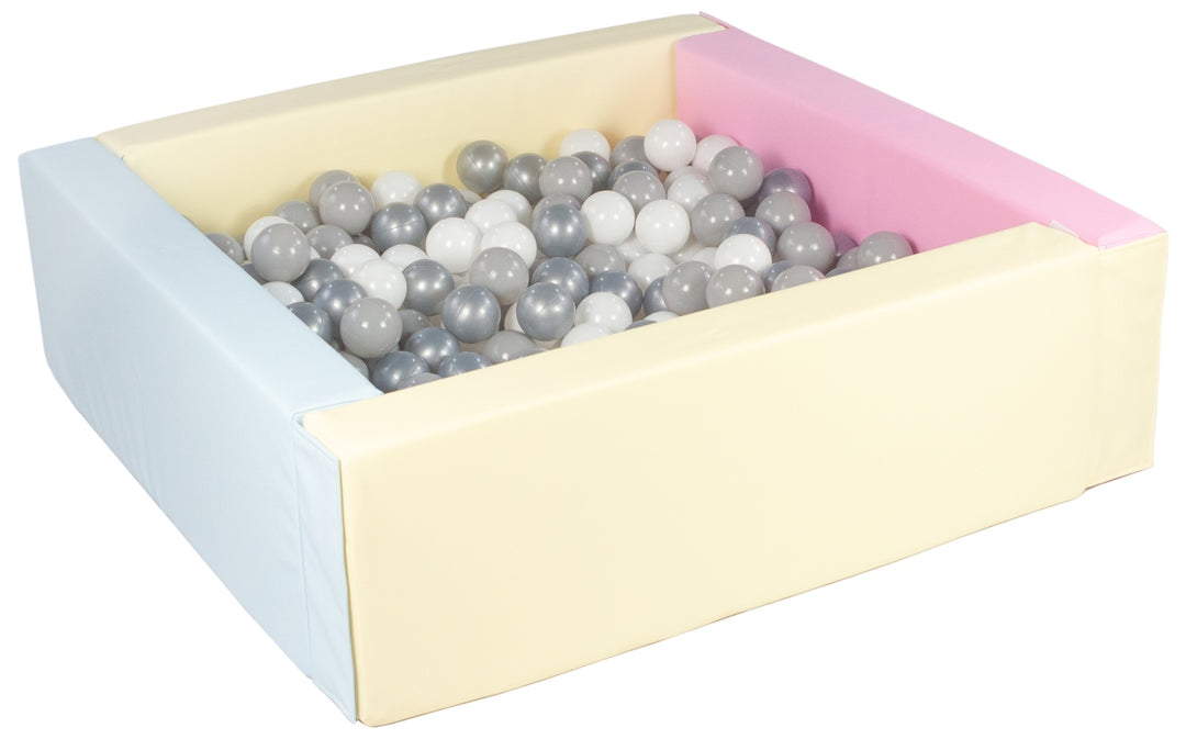 Square eco-leather ball pit with 300 balls, 5 elements