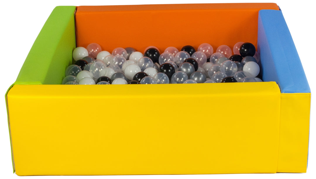 Square eco-leather ball pit with 200 balls, 5 elements