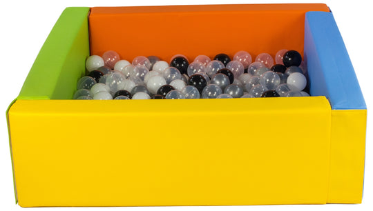 Square eco-leather ball pit with 200 balls, 5 elements