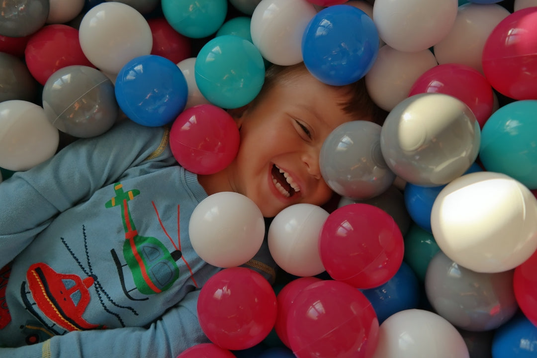 Soft Jersey ball pit with 1200 balls, 120x120 cm