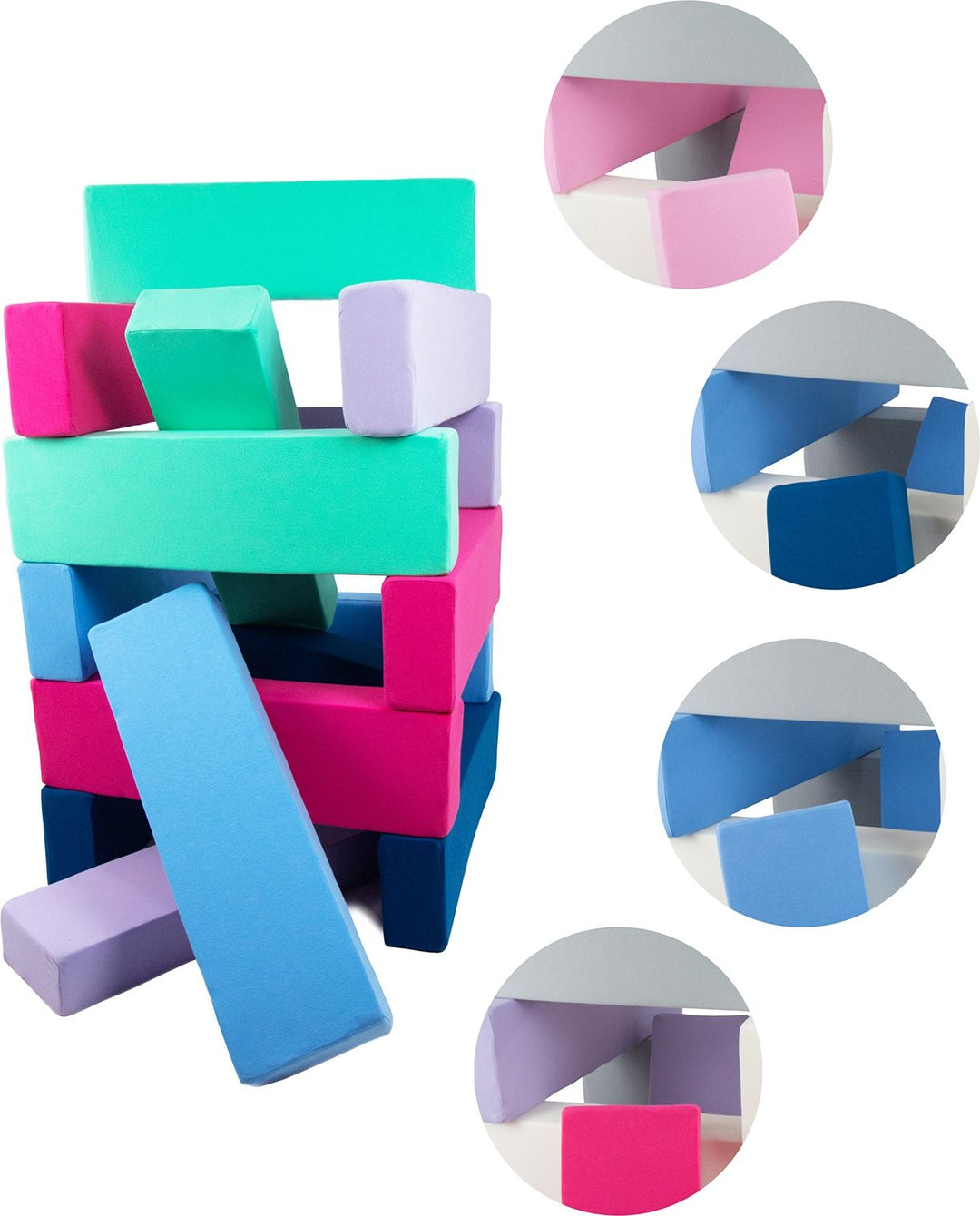 Tower set of 15 large foam blocks
