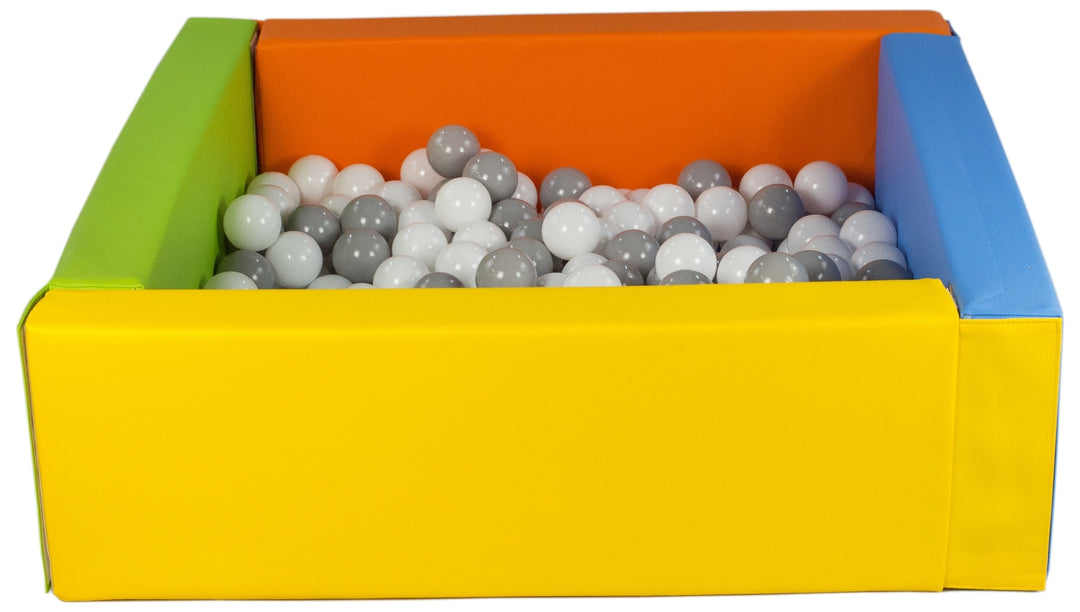 Square eco-leather ball pit with 200 balls, 5 elements