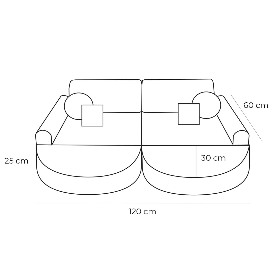 Medium Modular Sofa for Kids - Slimcord Forrest Plus
