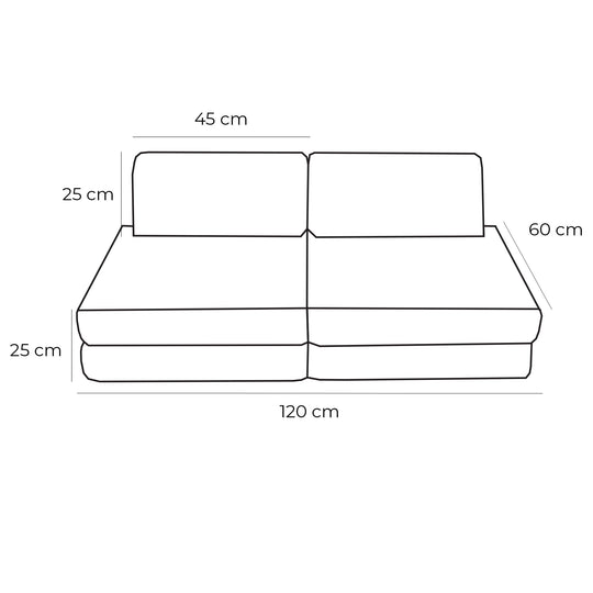 Small Modular Sofa for Kids - Slimcord Lime
