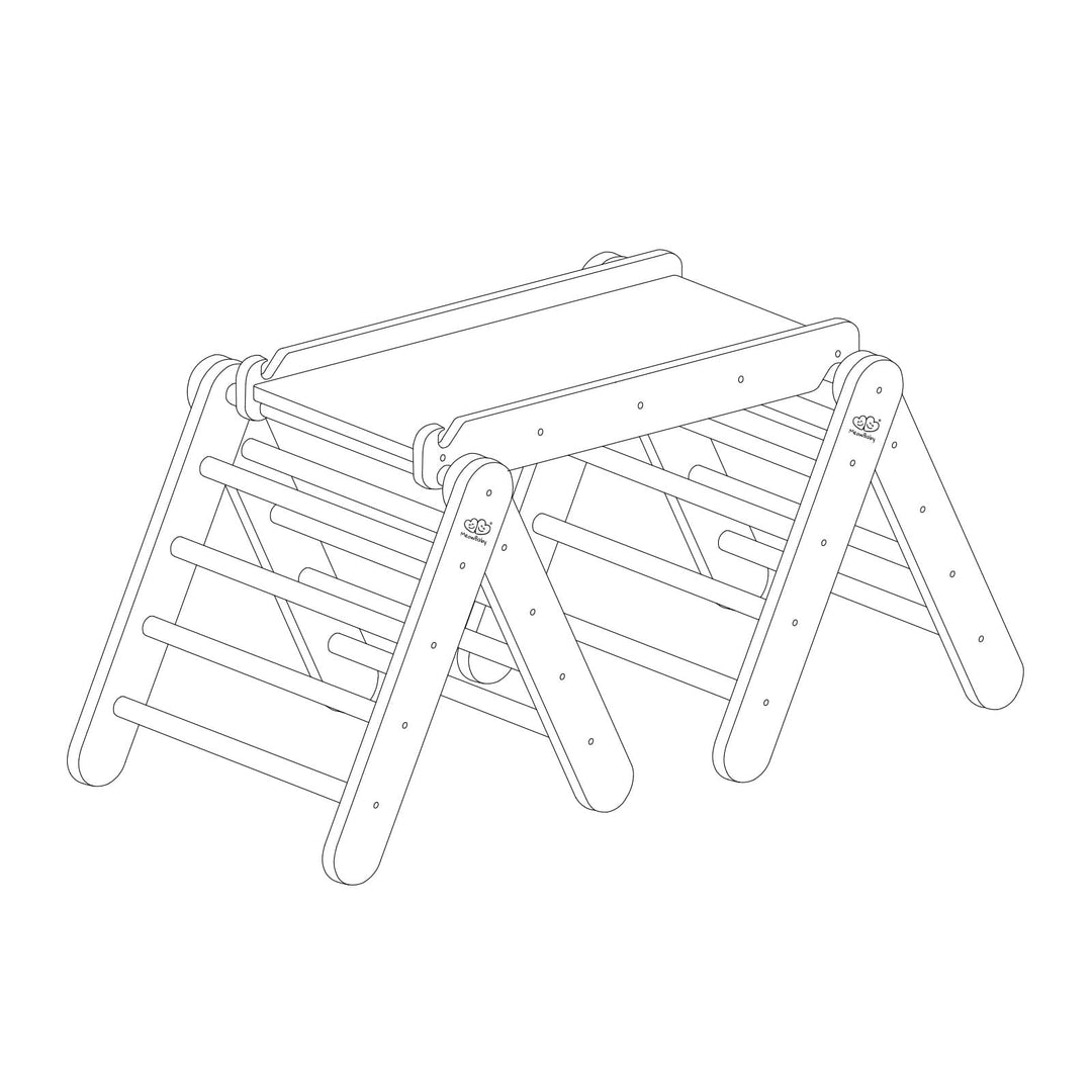 Climbing Triangle With Slide and Climbing Frame - Grey