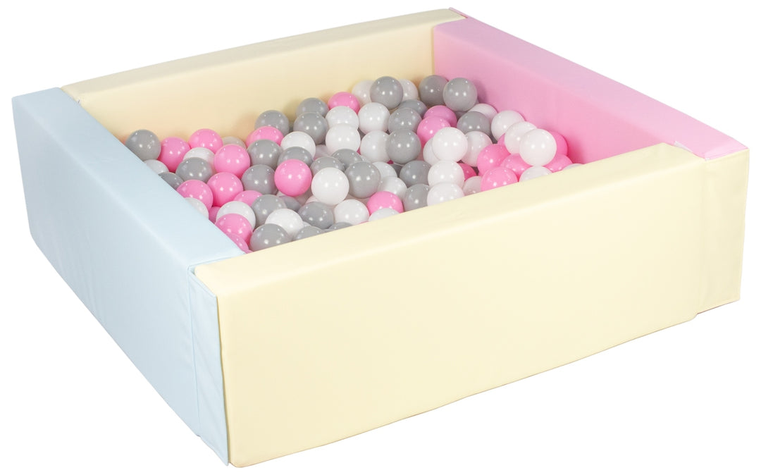 Square eco-leather ball pit with 300 balls, 5 elements