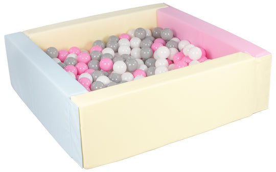 Square eco-leather ball pit with 300 balls, 5 elements