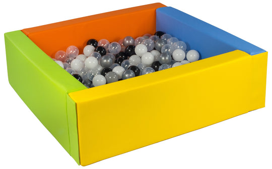 Square eco-leather ball pit with 300 balls, 5 elements
