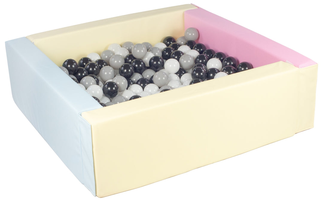 Square eco-leather ball pit with 300 balls, 5 elements