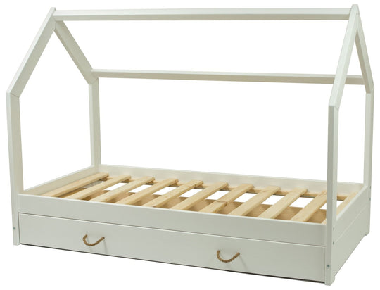 Wooden bed, Scandinavian style 160x80 +drawer