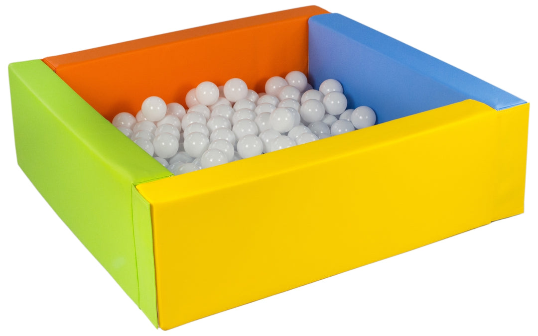 Square eco-leather ball pit with 200 balls, 5 elements