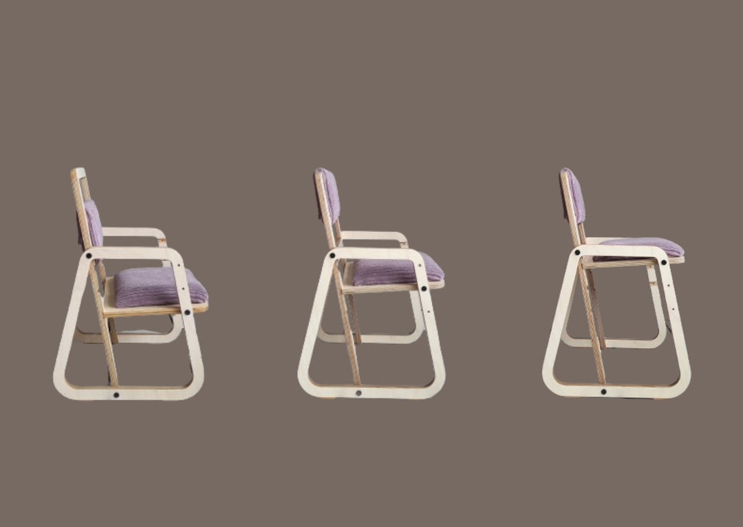 Adjustable Children Montessori Table and Chair Set Julle - Cannon Pink