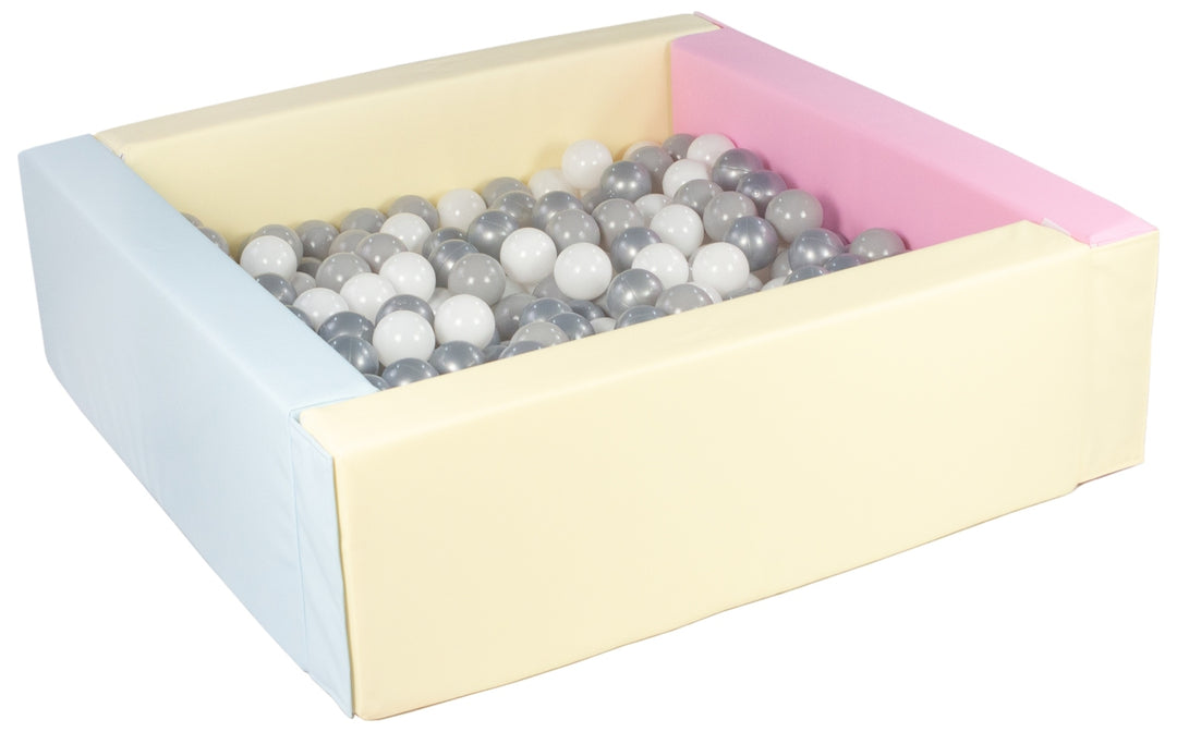 Square eco-leather ball pit with 200 balls, 5 elements