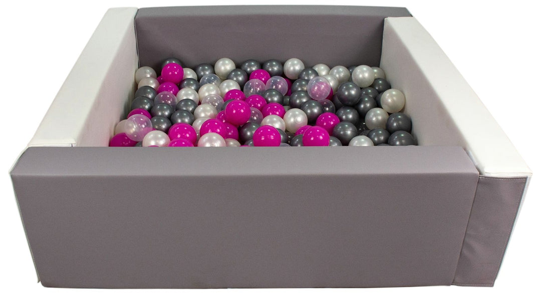 Square eco-leather ball pit with 200 balls, 5 elements