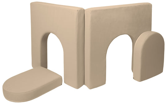 Modular sofa bed, multifunctional foam blocks, car with steering wheel
