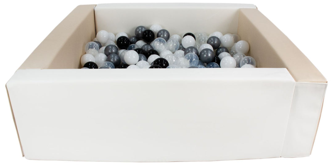 Square eco-leather ball pit with 200 balls, 5 elements