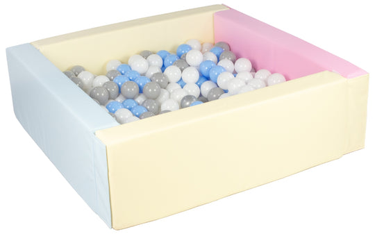 Square eco-leather ball pit with 300 balls, 5 elements