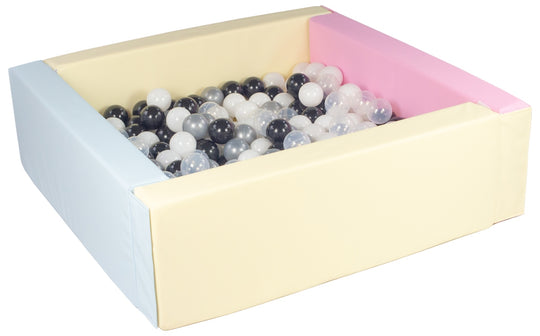 Square eco-leather ball pit with 200 balls, 5 elements