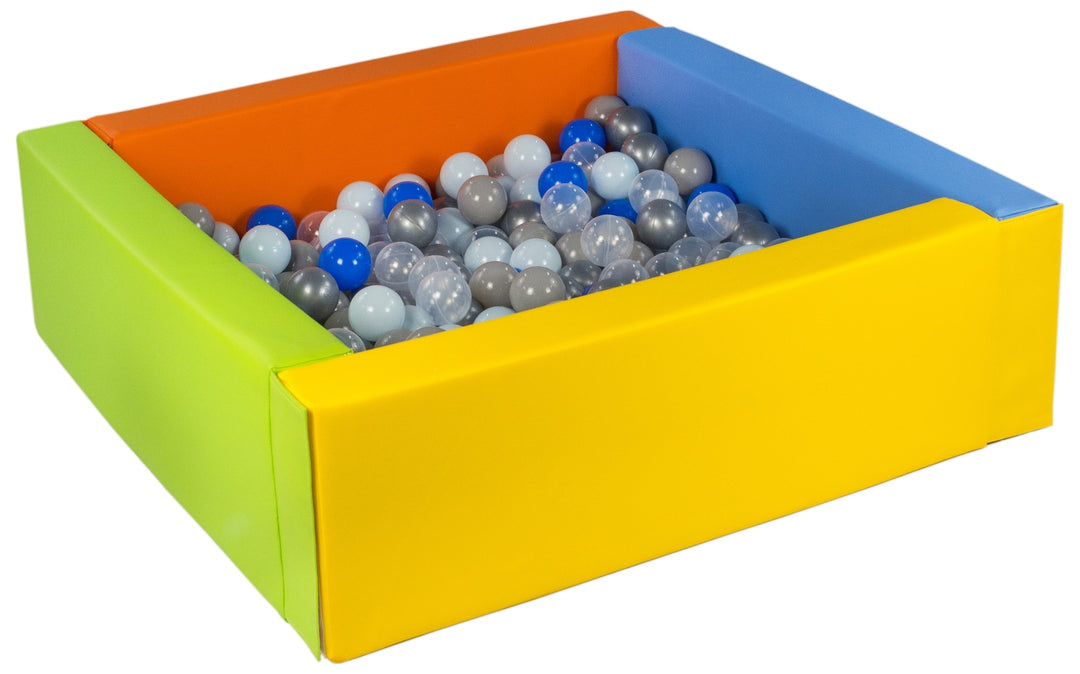 Square eco-leather ball pit with 200 balls, 5 elements